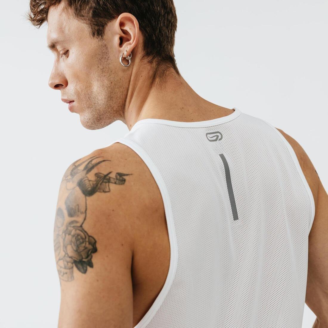 Mens Running Breathable Tank Top Dry, White, , large image number 6