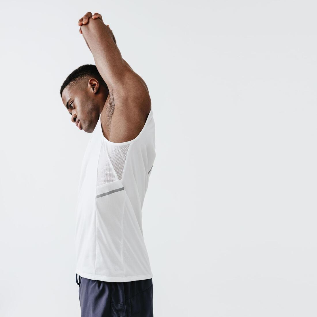 Mens Running Breathable Tank Top Dry, White, No Color, large image number 9
