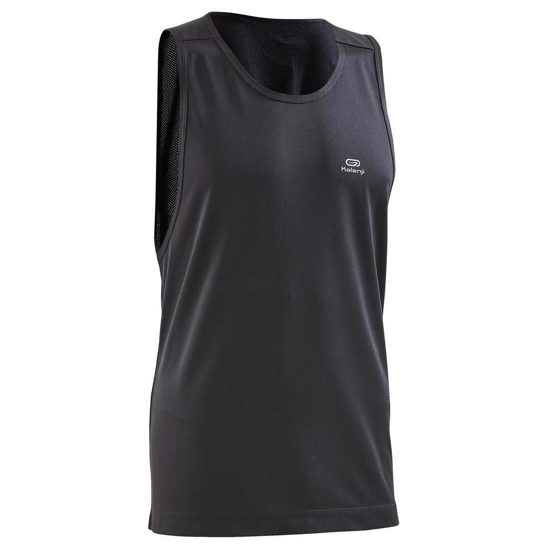 Mens Kalenji Dry Running Breathable Tank Top, Black, , large image number 1