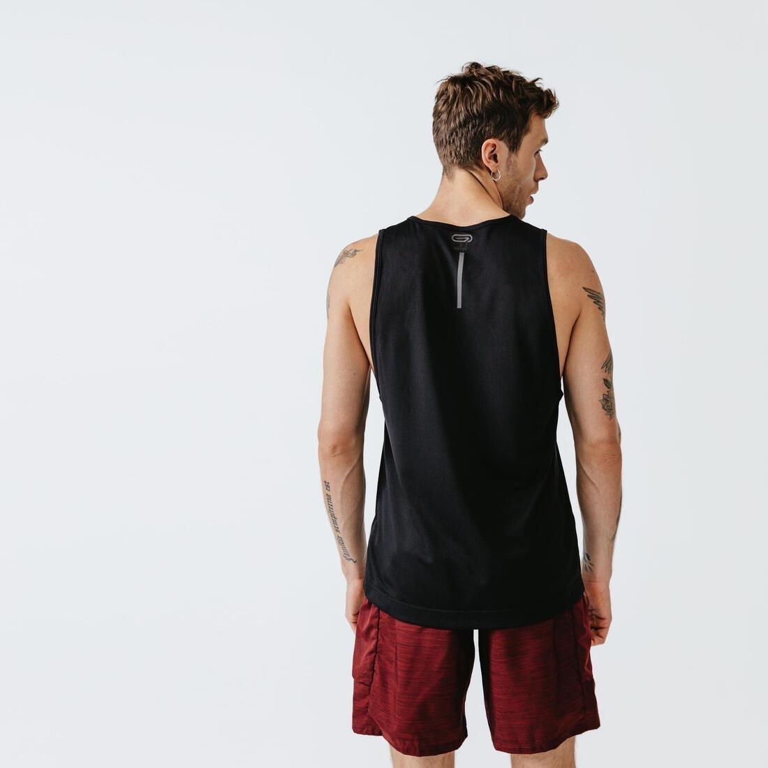 Mens Kalenji Dry Running Breathable Tank Top, Black, , large image number 4