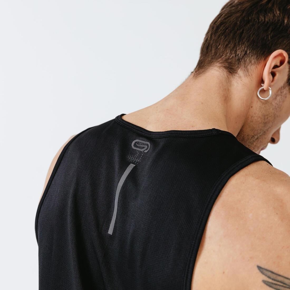 Mens Kalenji Dry Running Breathable Tank Top, Black, , large image number 5