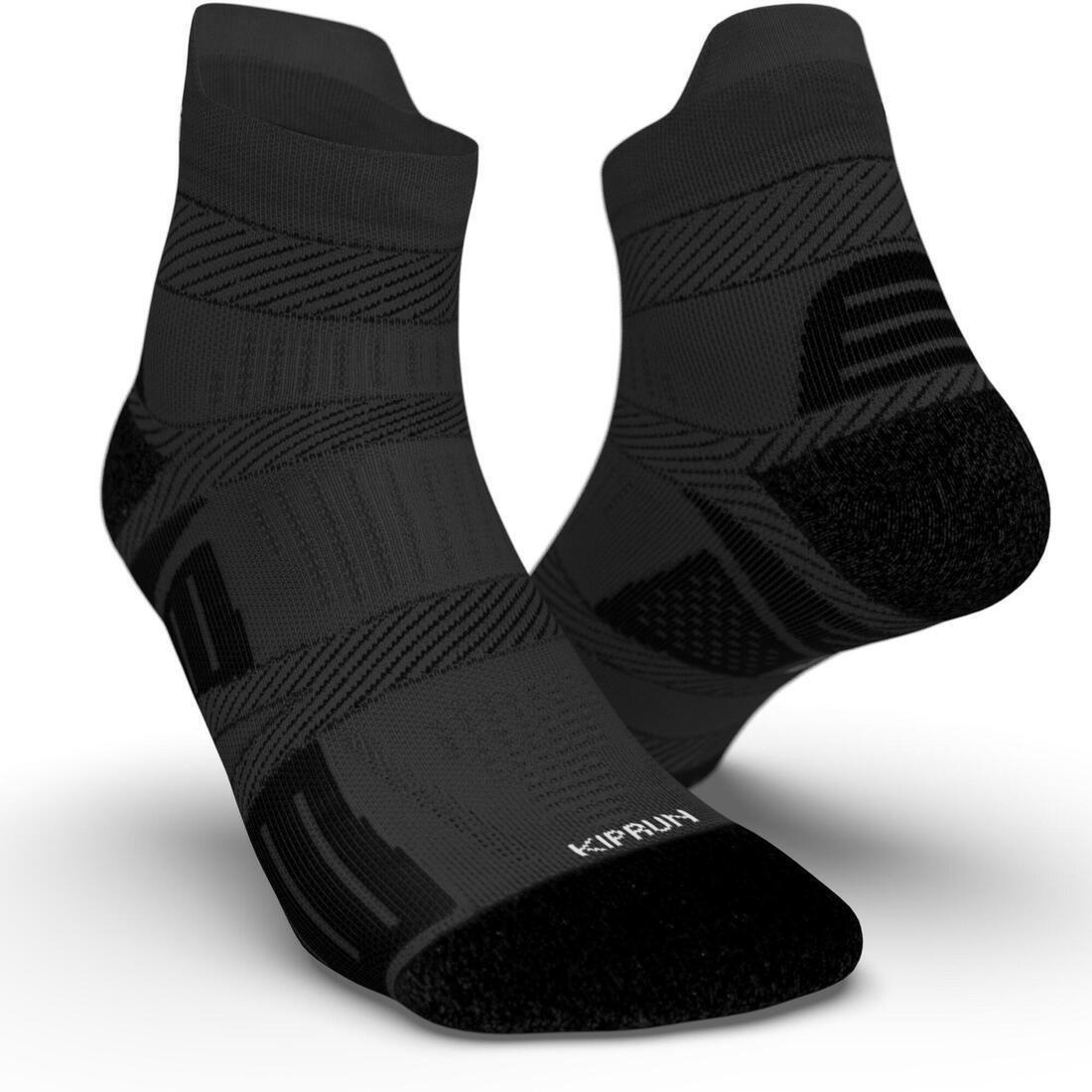 KIPRUN - Running Socks With Fine Straps, Black