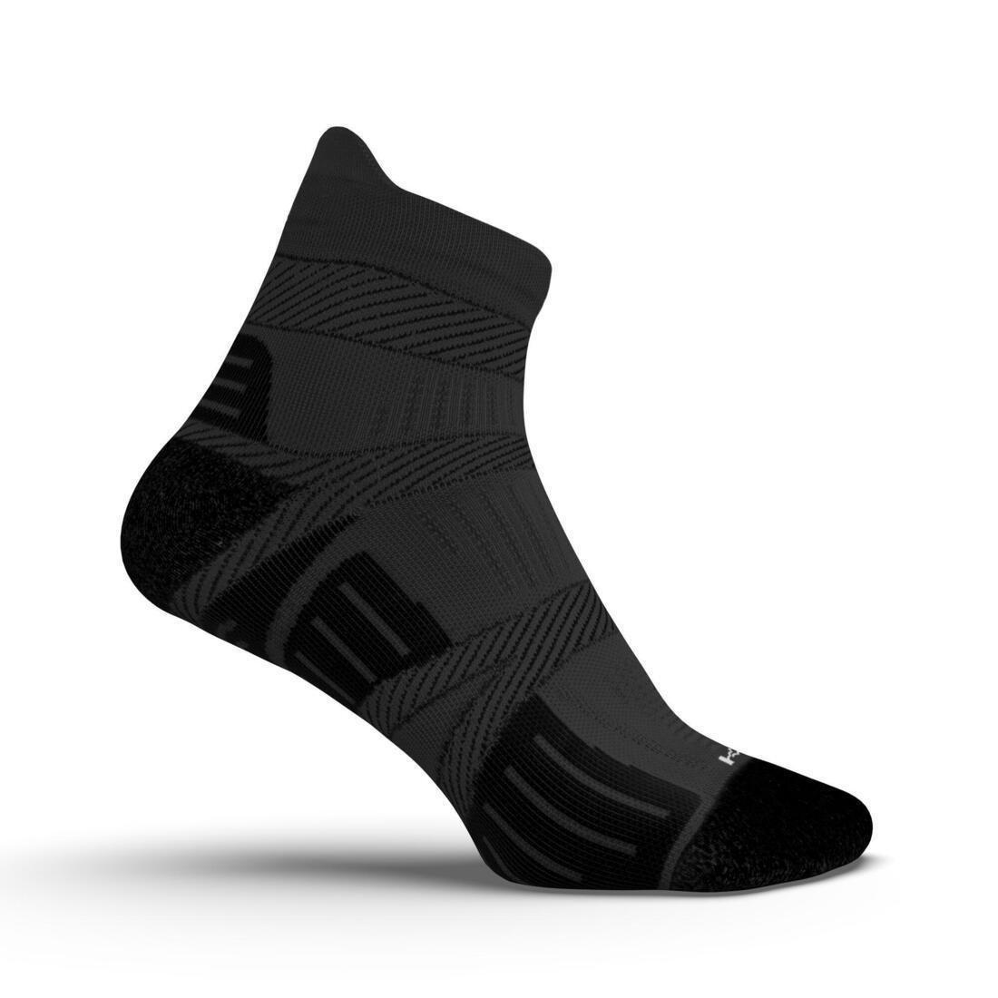 KIPRUN - Running Socks With Fine Straps, Black