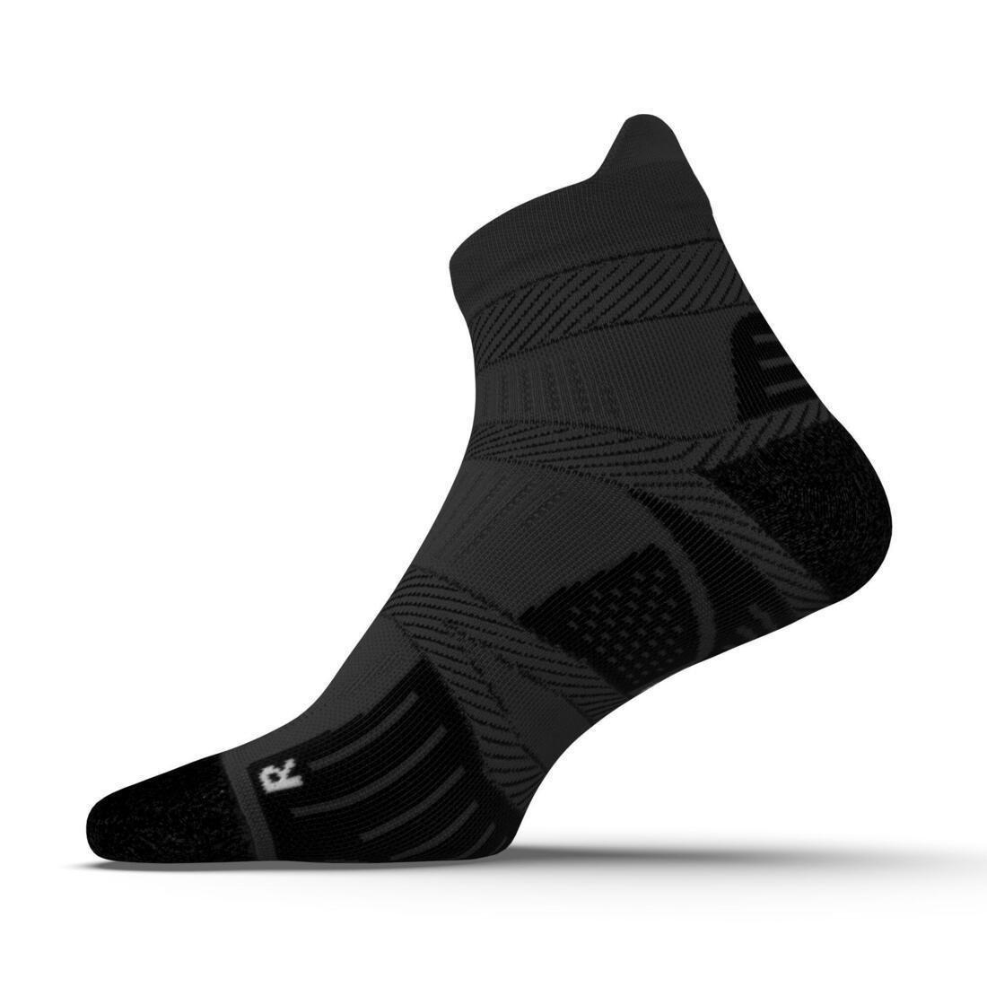 KIPRUN - Running Socks With Fine Straps, Black