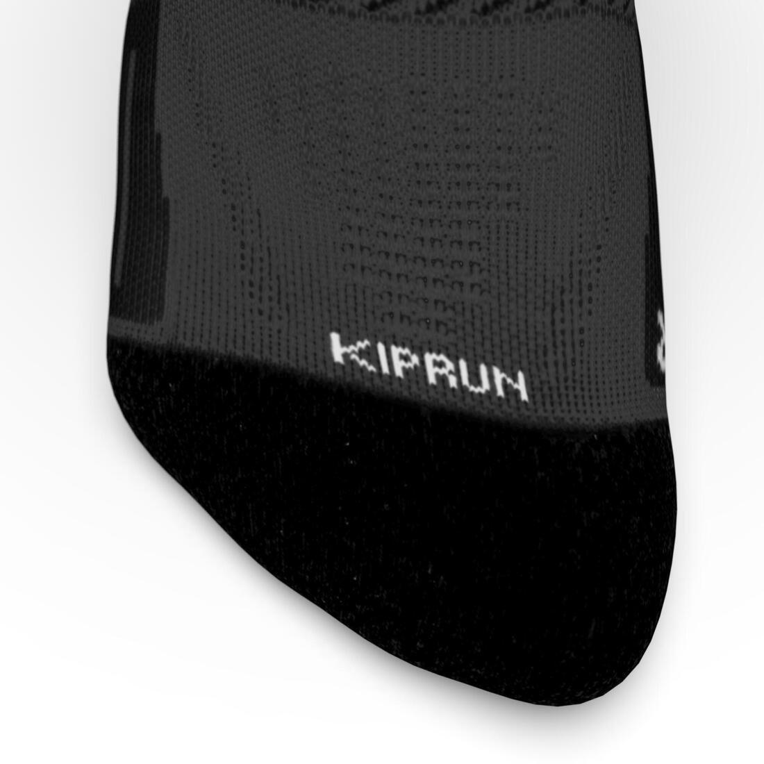 KIPRUN - Running Socks With Fine Straps, Black