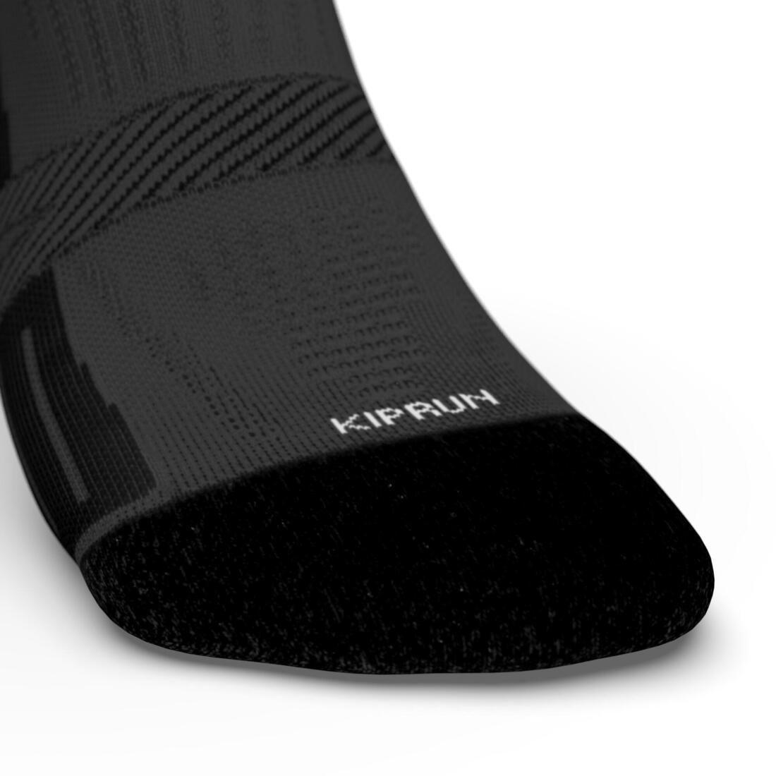 KIPRUN - Running Socks With Fine Straps, Black