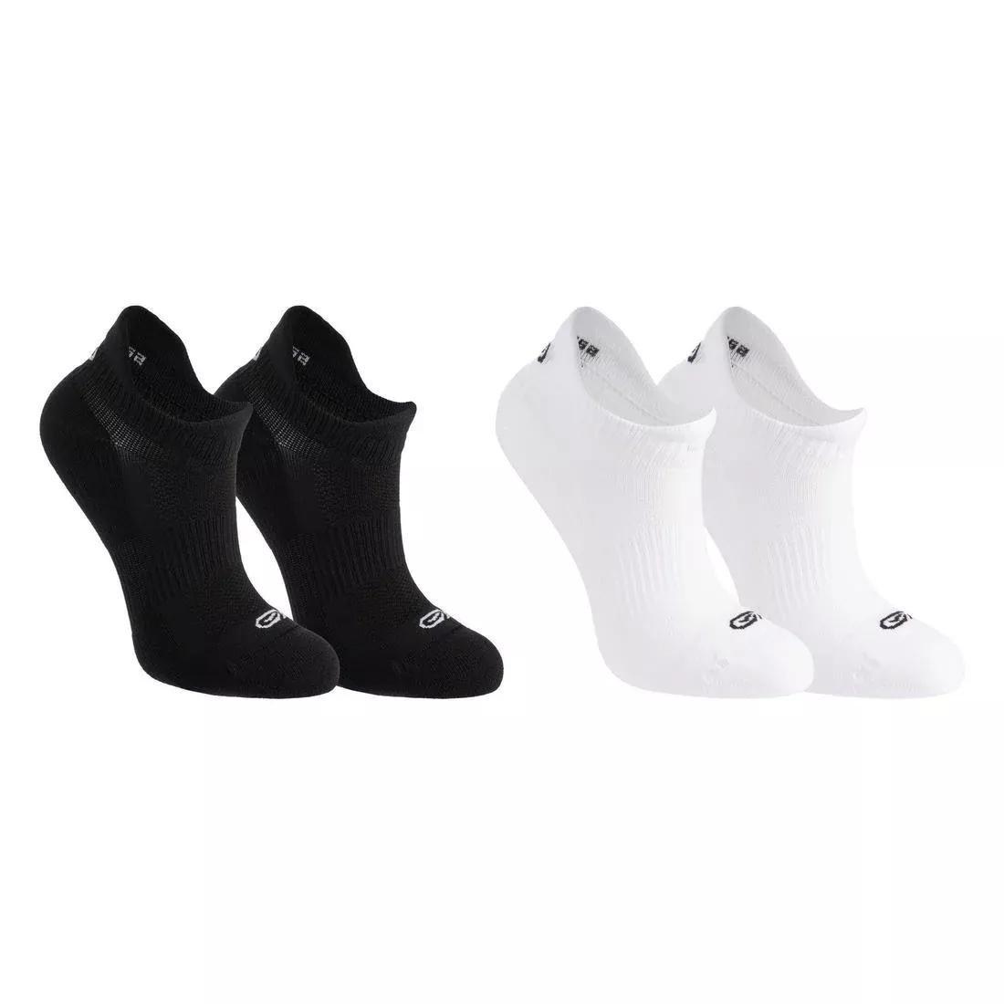 KIPRUN - Kids Invisible Athletics Socks Lot 2 Blanc Noir, Black