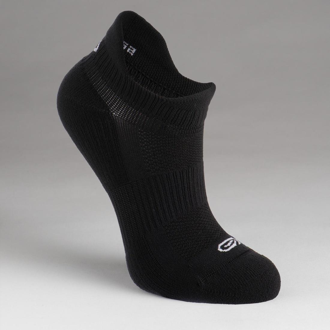 KIPRUN - Kids Invisible Athletics Socks Lot 2 Blanc Noir, Black