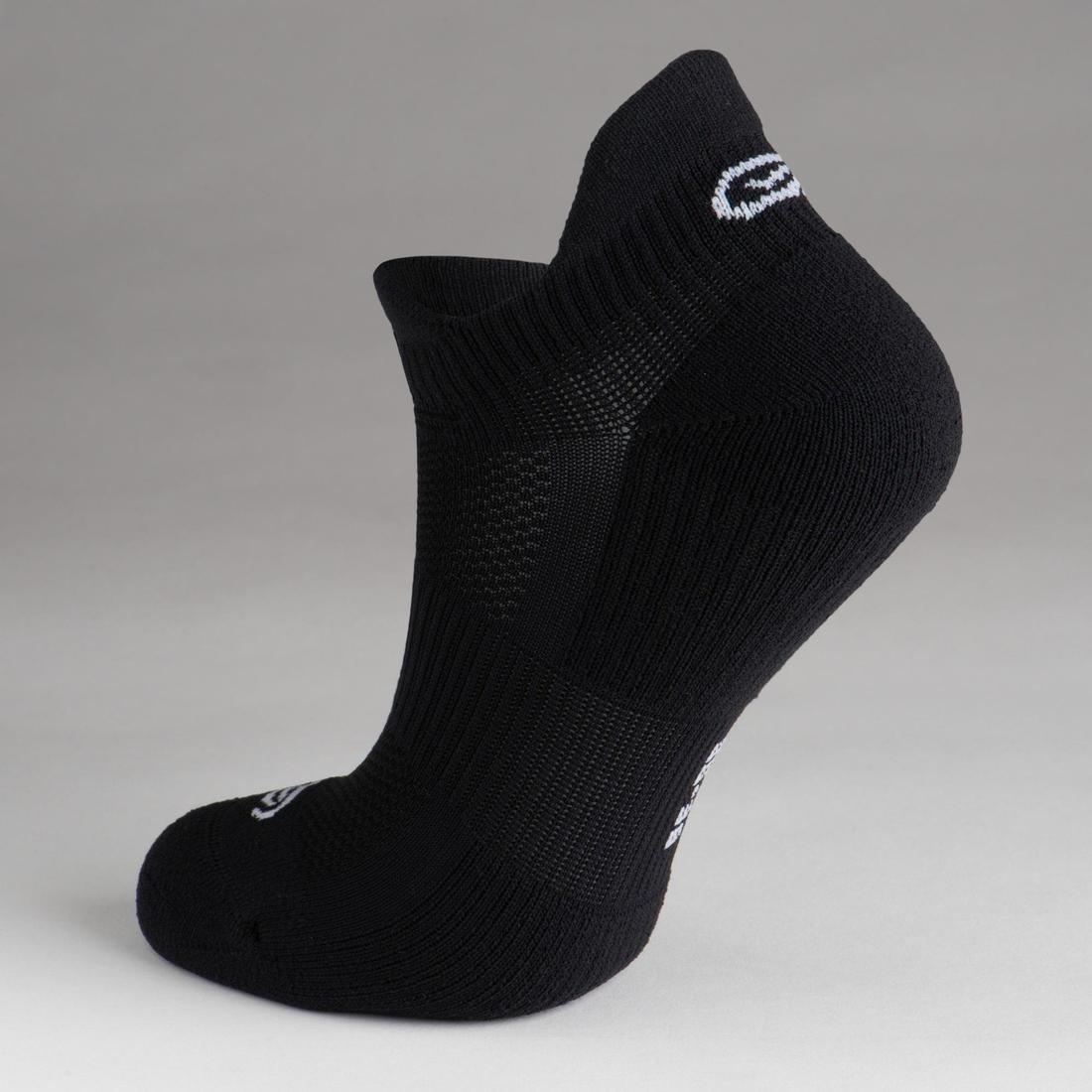 KIPRUN - Kids Invisible Athletics Socks Lot 2 Blanc Noir, Black