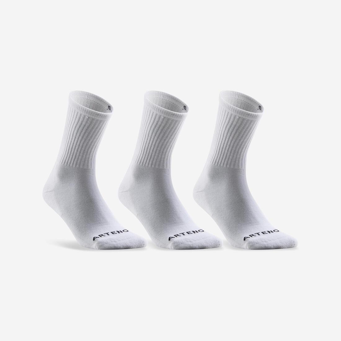 ARTENGO - High Sports Socks Rs 100 Tri-Pack, White