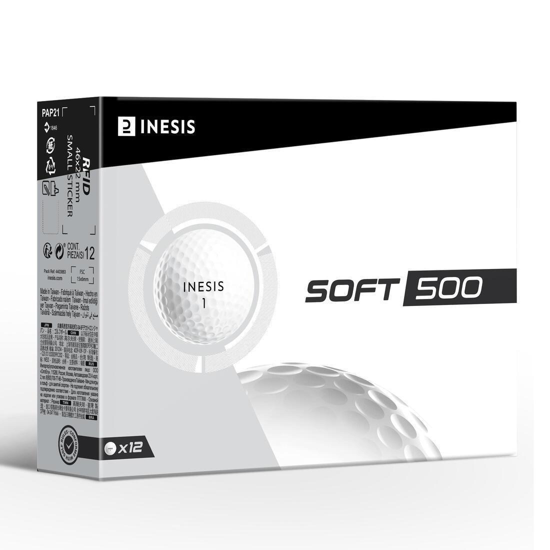 INESIS - Soft 500 Golf Ball X12, White