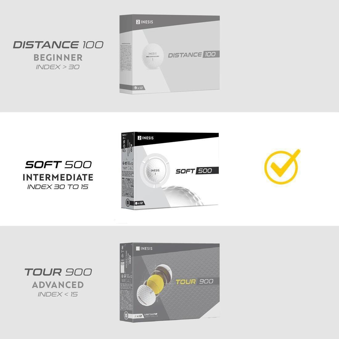Golf Balls x12 - Inesis Soft 500, Yellow, No Color, large image number 5