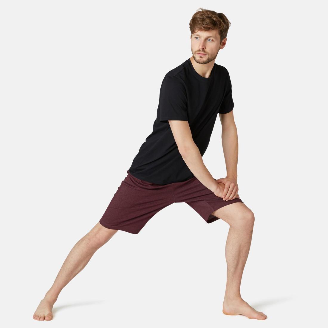 Fitness Long Stretch Cotton Shorts, Black, , large image number 6