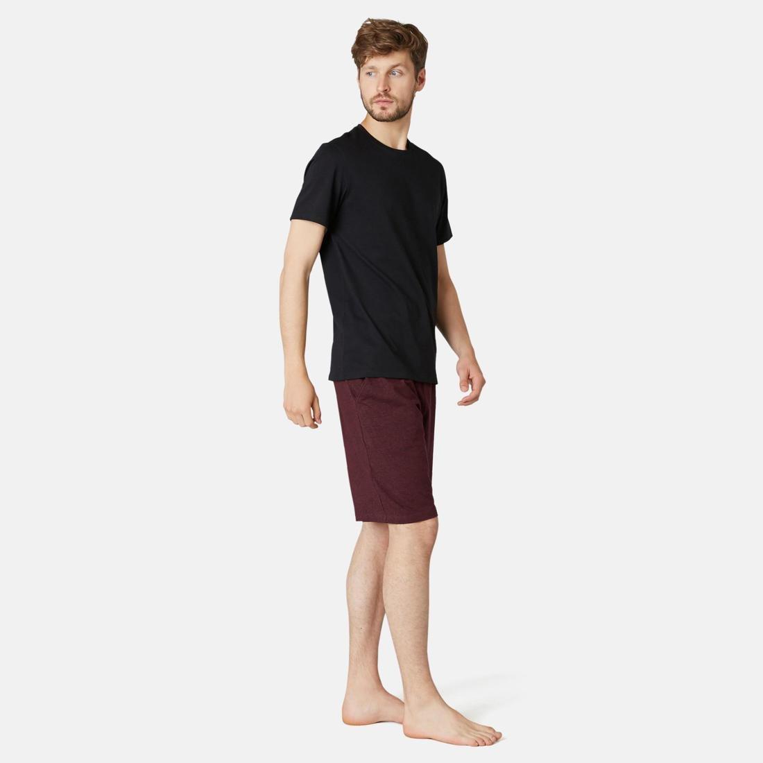Fitness Long Stretch Cotton Shorts, Black, , large image number 7