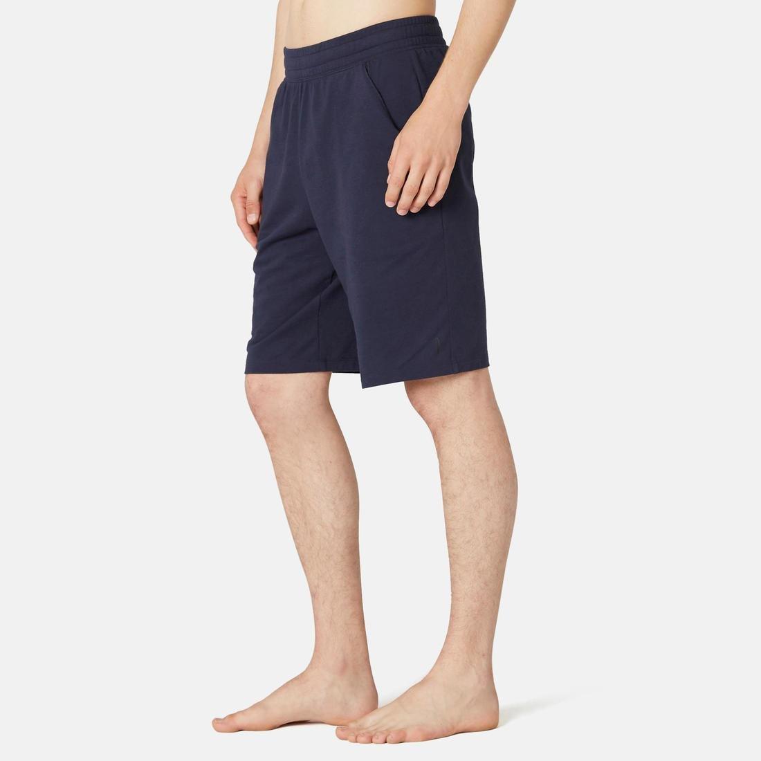 Fitness Long Stretch Cotton Shorts, Black, , large image number 12