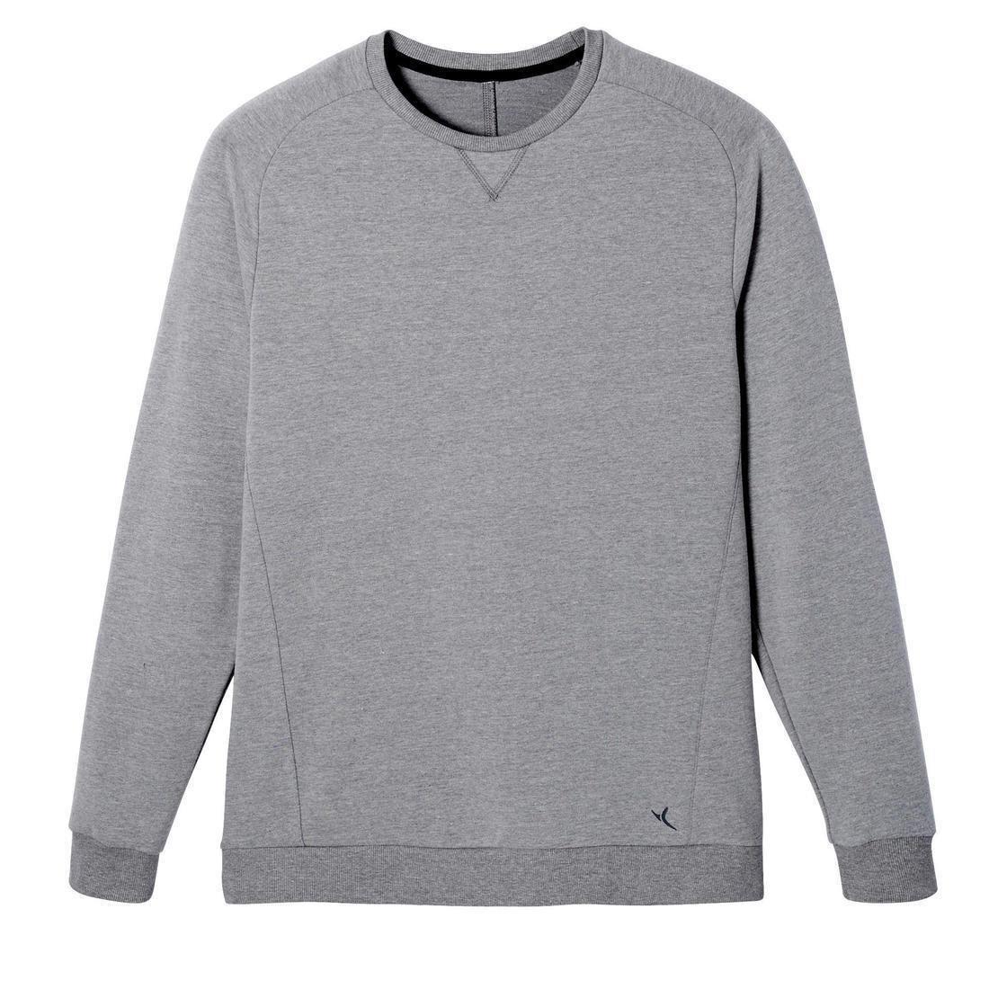 DOMYOS - Crew Neck Fitness Sweatshirt, Grey