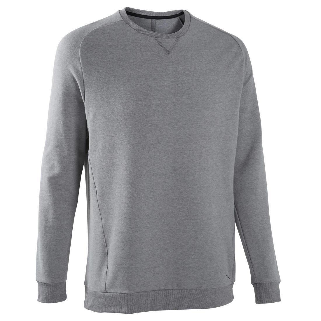 Crew Neck Fitness Sweatshirt, Grey, No Color, large image number 4