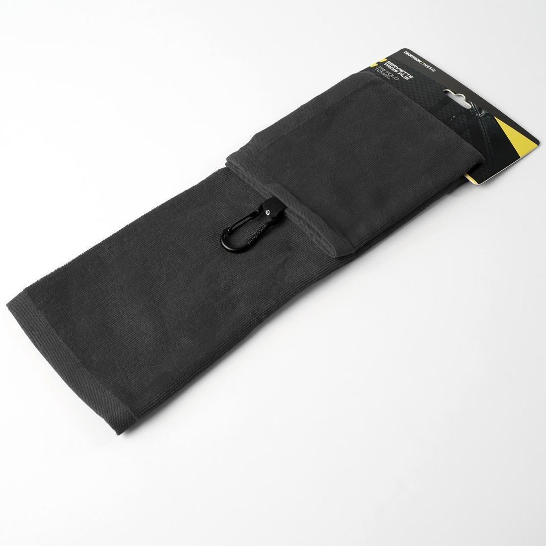 Tri-Fold Golf Towel - Inesis, Black, No Color, large image number 1