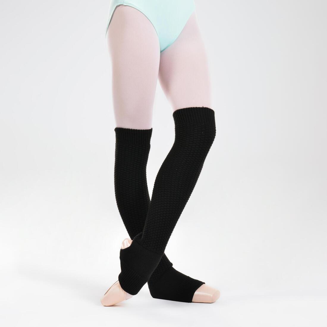 Womens Stirrup Leg Warmers, Black, No Color, large image number 0