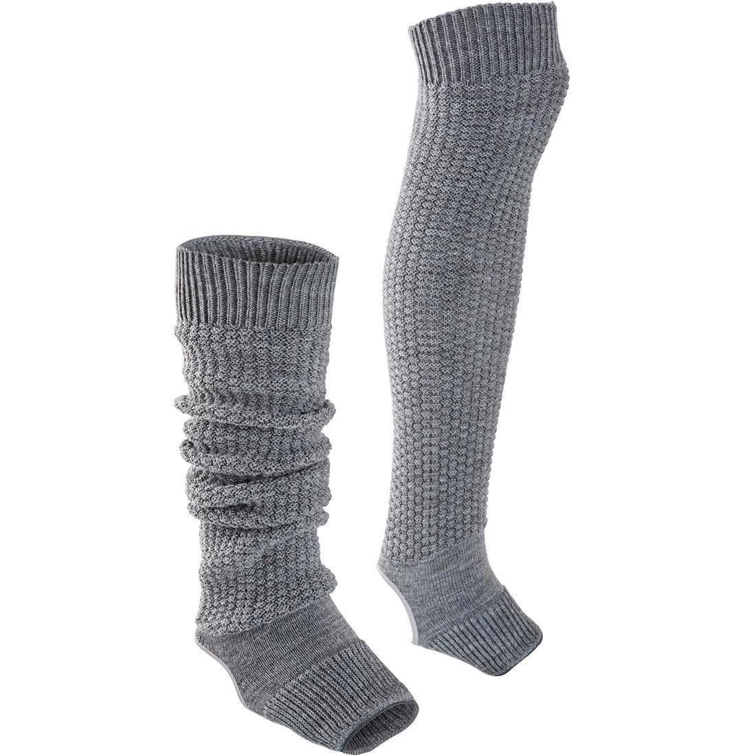 Womens Stirrup Leg Warmers, Black, No Color, large image number 2