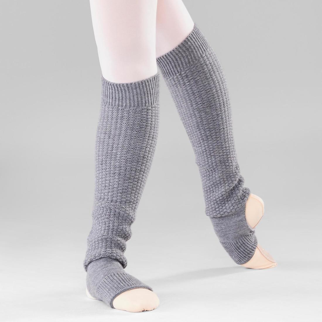 Womens Stirrup Leg Warmers, Black, No Color, large image number 3