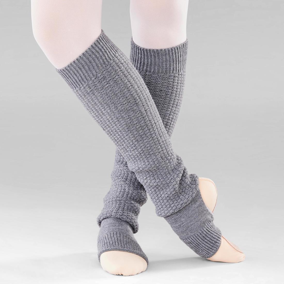 Womens Stirrup Leg Warmers, Black, No Color, large image number 4