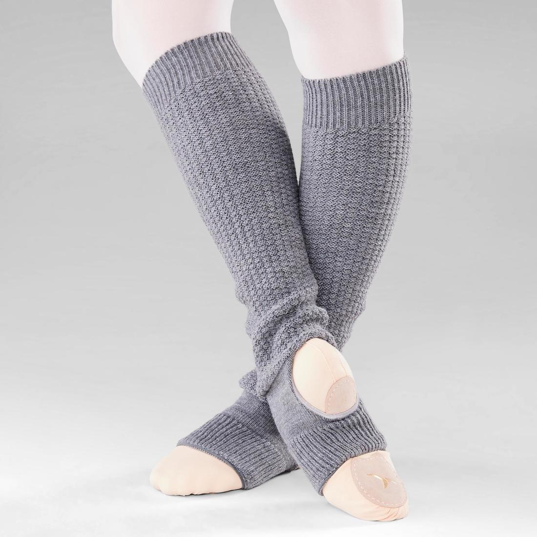 Womens Stirrup Leg Warmers, Black, No Color, large image number 5