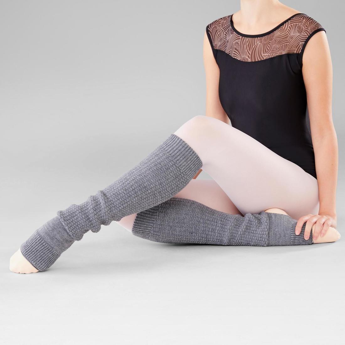 Womens Stirrup Leg Warmers, Black, No Color, large image number 6