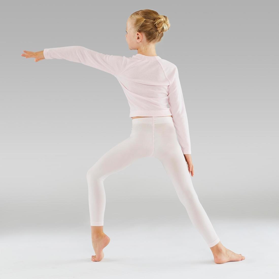 Girls' Footless Ballet and Modern Dance Tights, Black, No Color, large image number 5