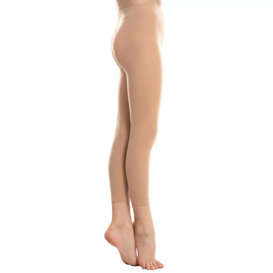 Kids Girls Footless Ballet and Modern Dance Tights, Pink, No Color, large image number 3