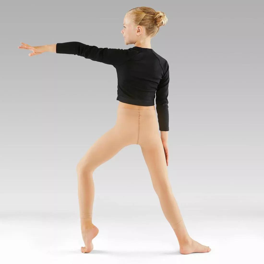 Kids Girls Footless Ballet and Modern Dance Tights, Pink, No Color, large image number 8
