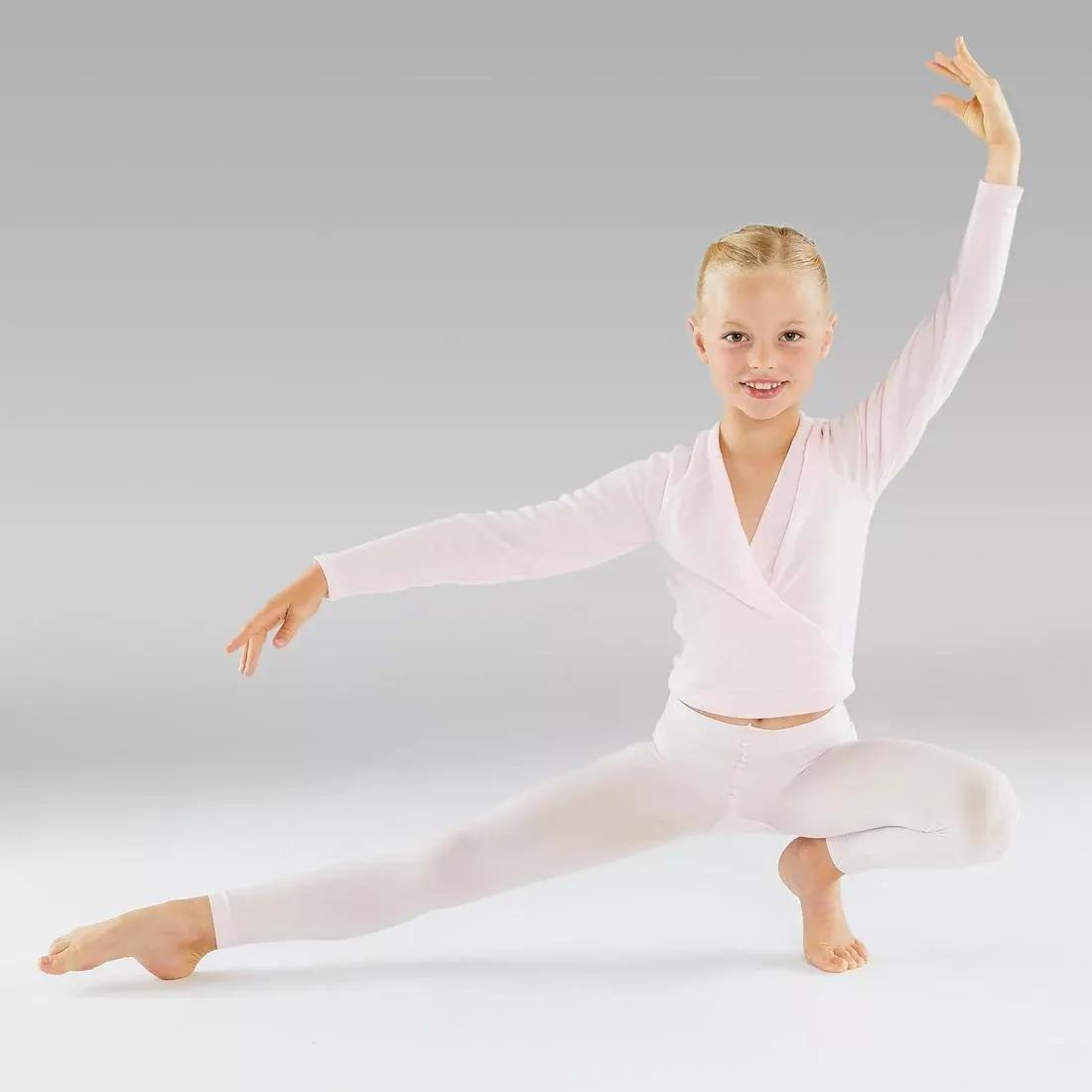 Kids Girls Footless Ballet and Modern Dance Tights, Pink, No Color, large image number 9