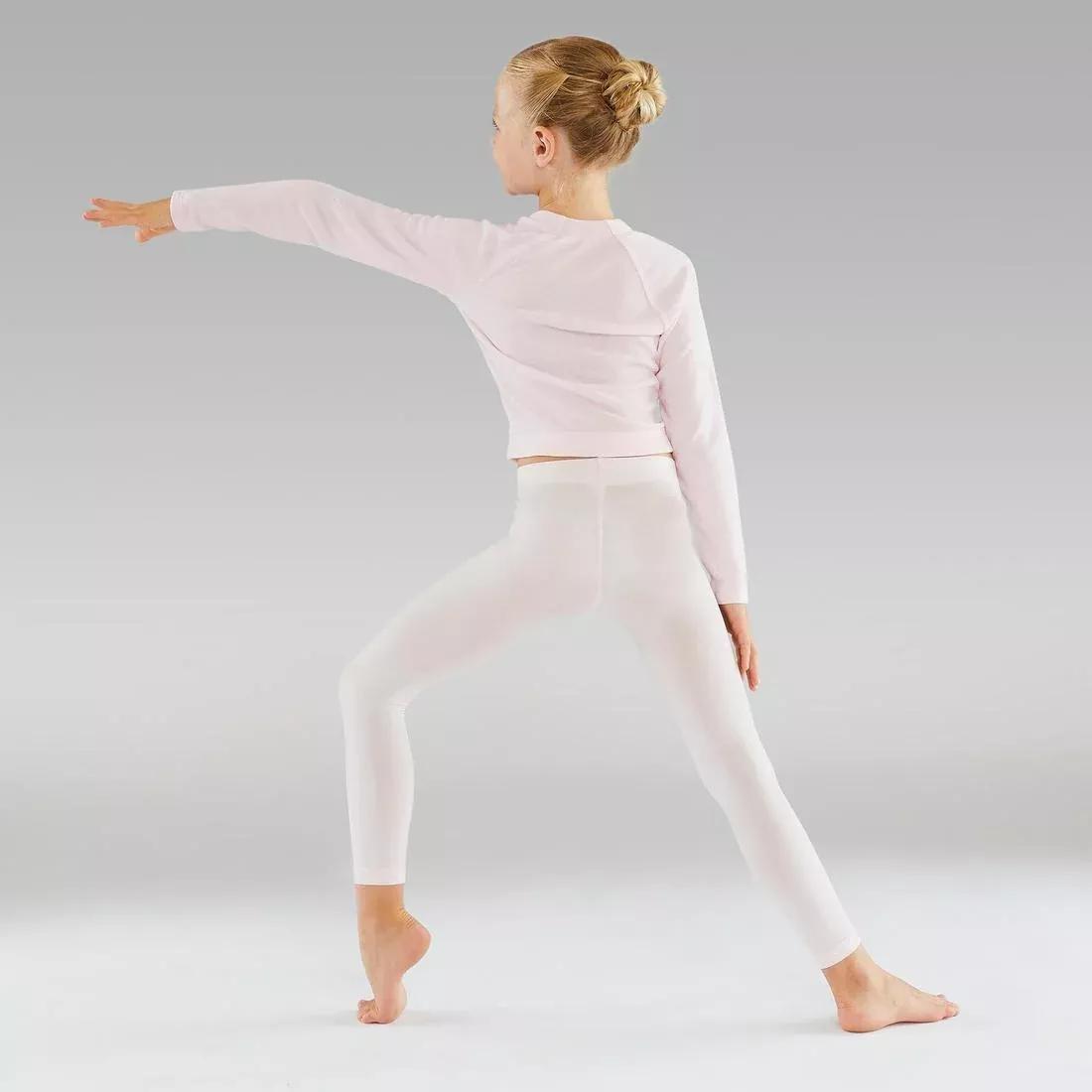 Kids Girls Footless Ballet and Modern Dance Tights, Pink, No Color, large image number 13