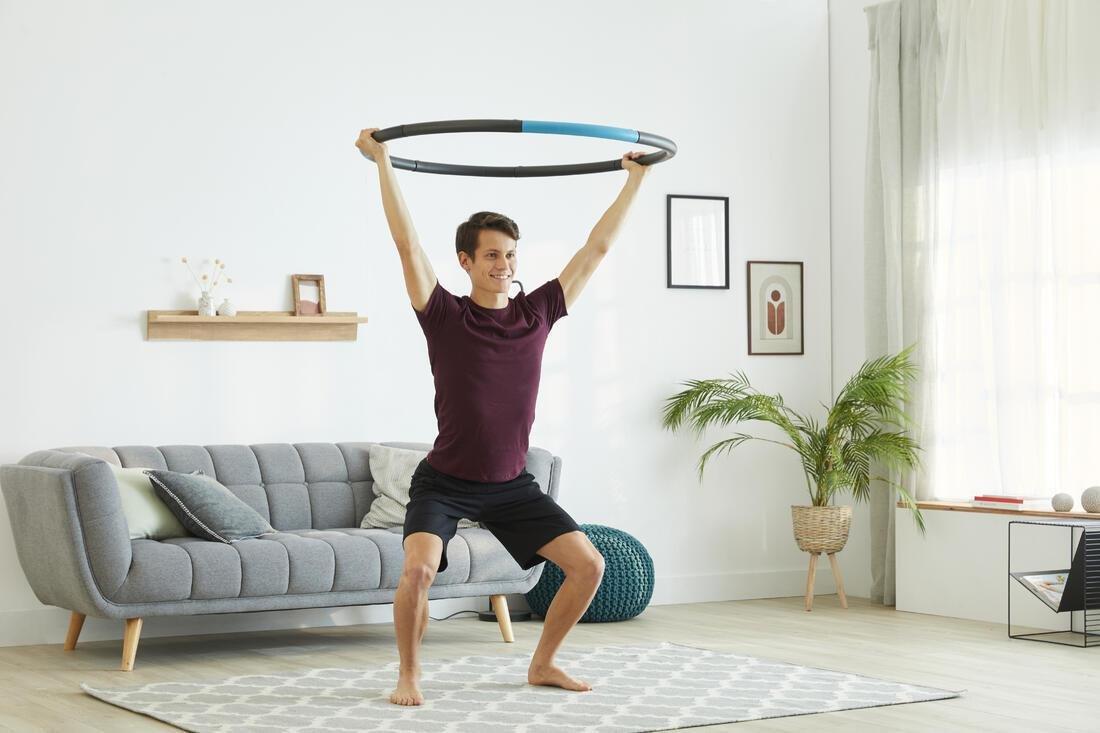 DOMYOS - Fitness Weighted Hoop, Black