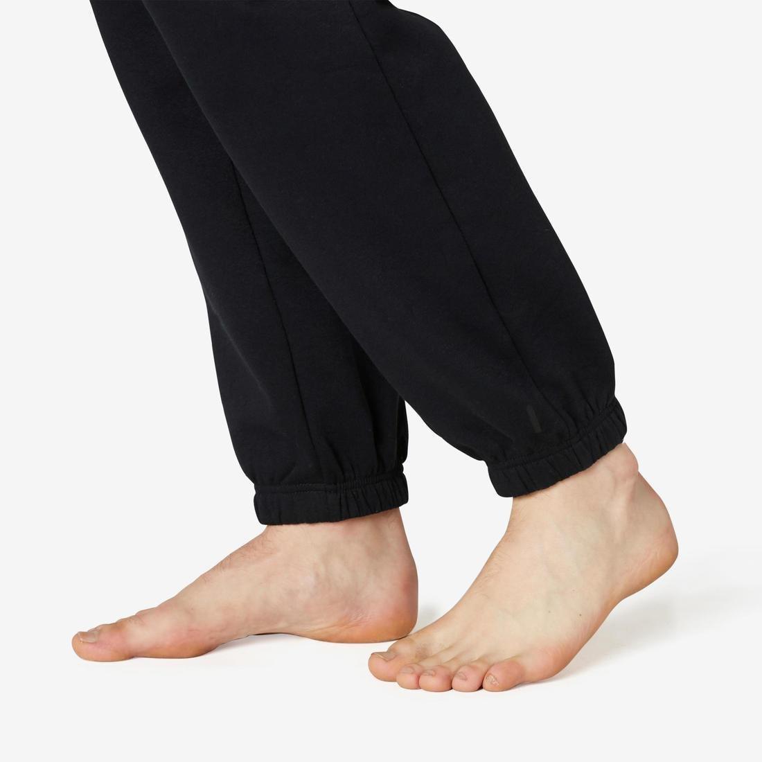 Fitness Fleece Jogging Bottoms With Zip Pockets, Black, , large image number 4