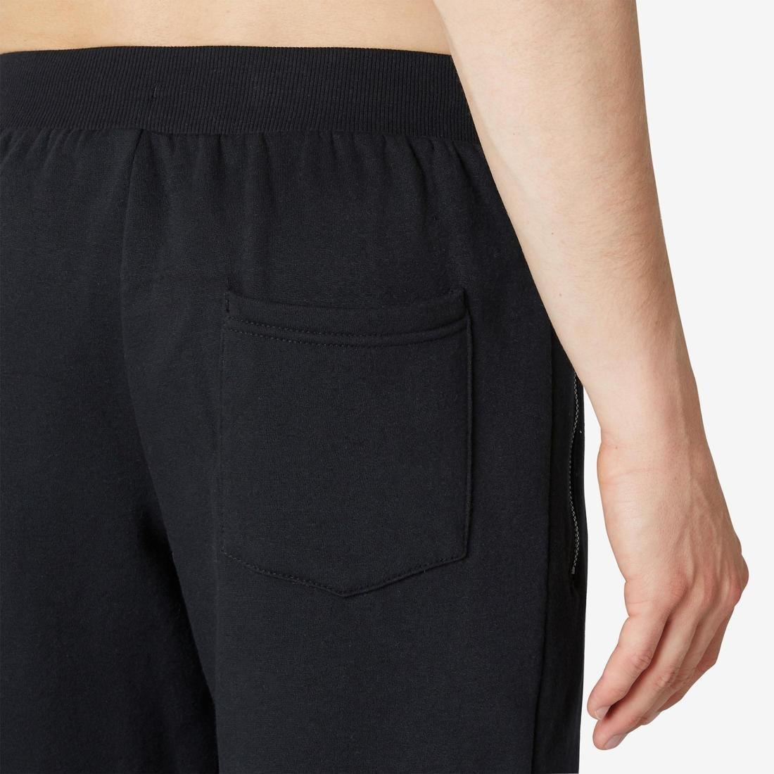 Fitness Fleece Jogging Bottoms With Zip Pockets, Black, , large image number 7