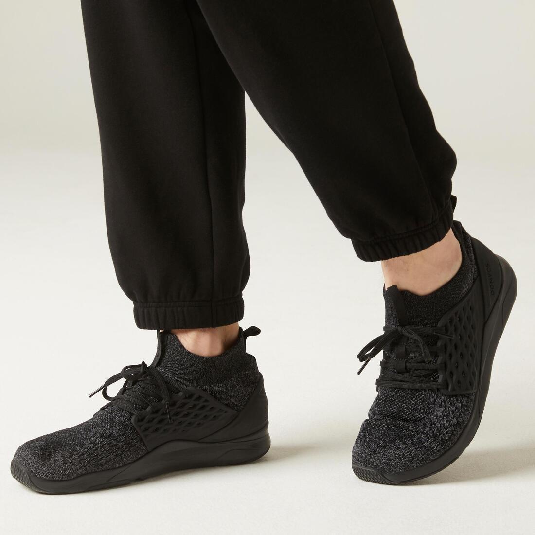 DOMYOS - Fitness Fleece Jogging Bottoms With Zip Pockets, Black