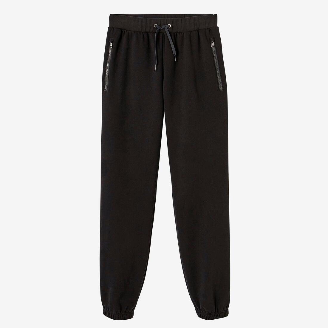 Fitness Fleece Jogging Bottoms With Zip Pockets, Black, , large image number 14