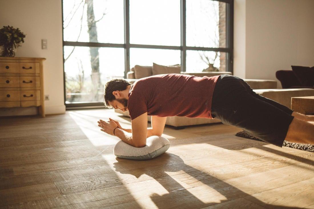 Pilates Stretching Inflatable Fabric Balance Cushion - 100, Grey, No Color, large image number 2