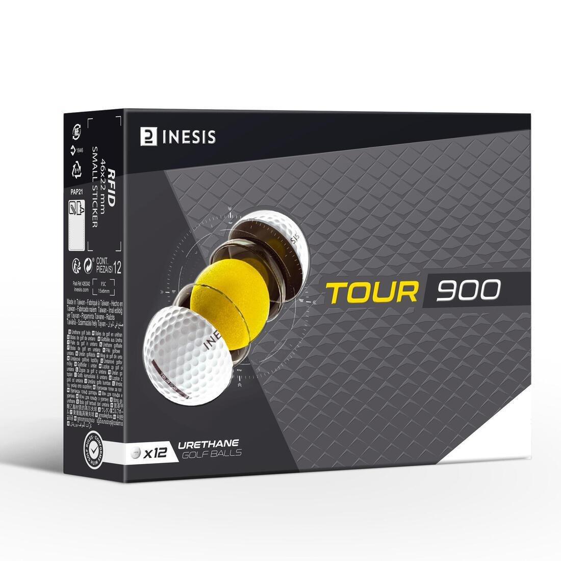 Golf Balls X12 - Inesis Tour 900, White, No Color, large image number 0