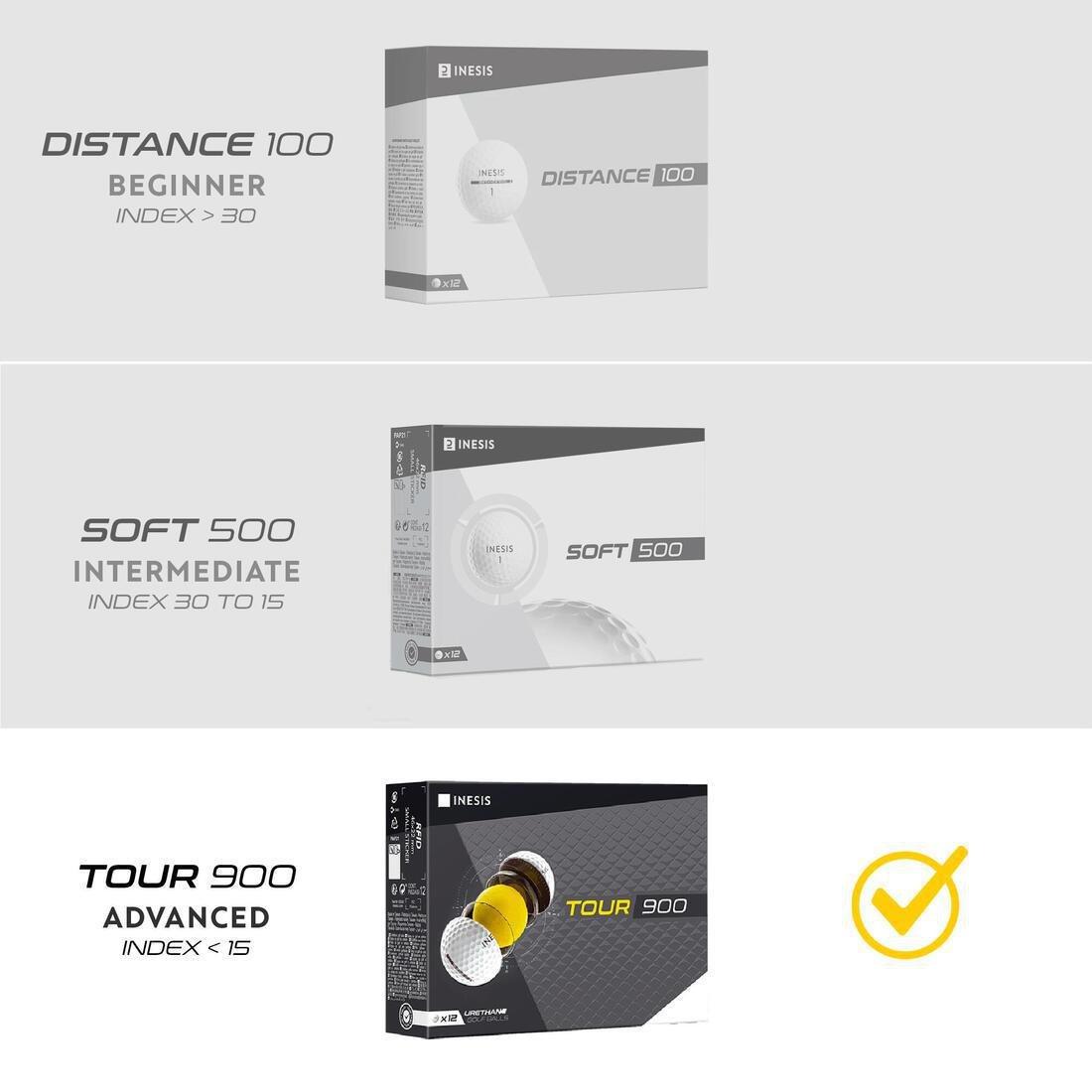 Golf Balls X12 - Inesis Tour 900, White, No Color, large image number 4