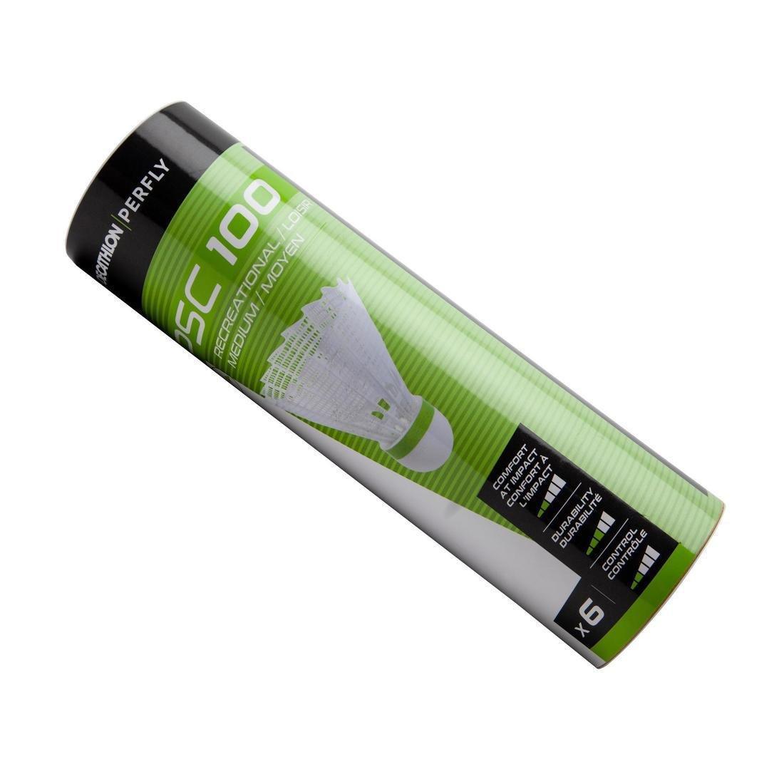 Psc 100 Plastic Shuttlecock X 6, Yellow, No Color, large image number 9