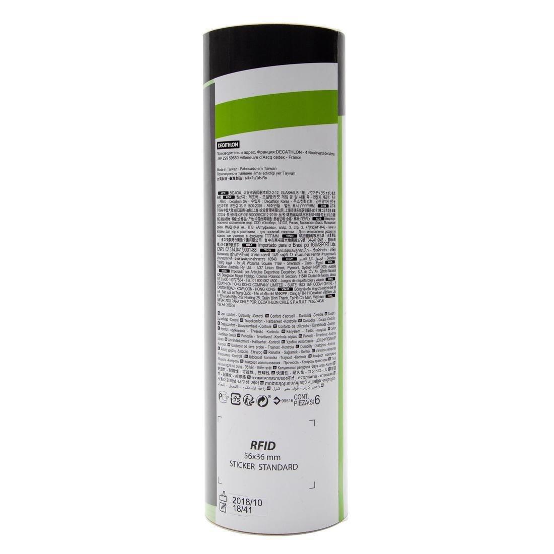 Psc 100 Plastic Shuttlecock X 6, Yellow, No Color, large image number 12