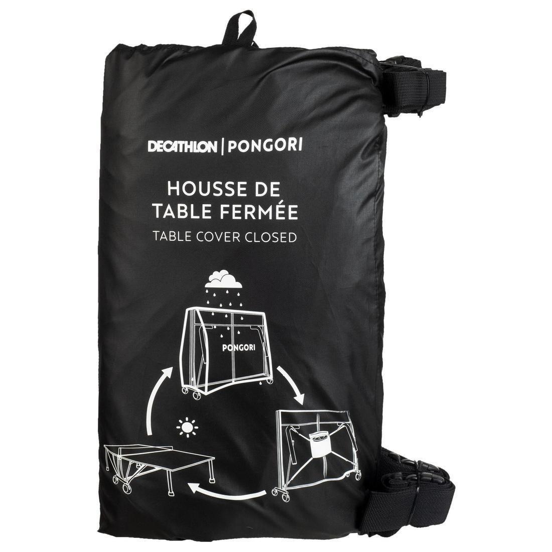 Table Tennis Folded Table Cover, Black, No Color, large image number 1