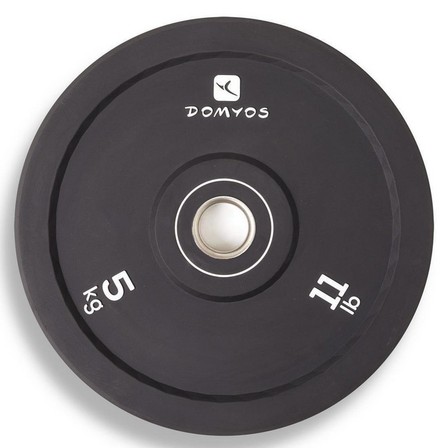 DOMYOS - Weightlifting Bumper Disc 50Mm Inner Diameter, Black