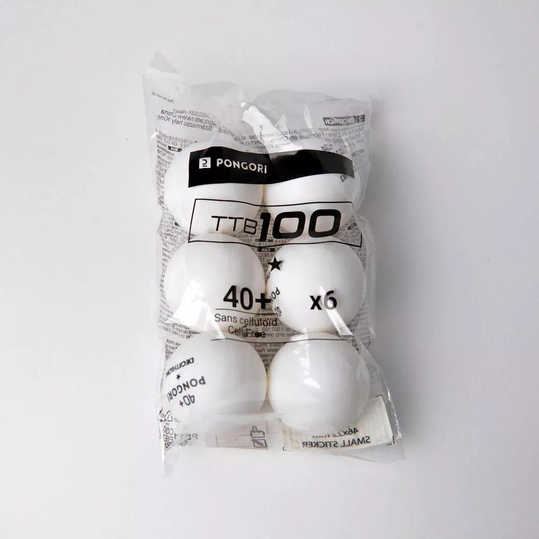 Ttb 100* 40 6-Pack Table Tennis Balls, White, No Color, large image number 13