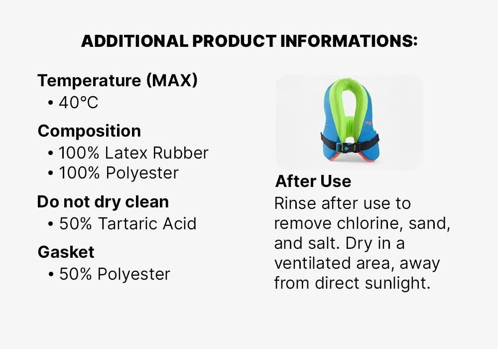 Swim Vest Swimvest, Cyan, No Color, medium