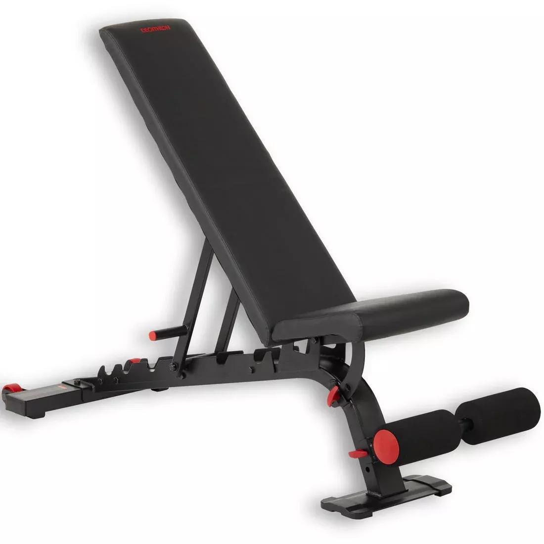BLACK Reinforced Flat/Inclined Weights Bench, No Color, large image number 0