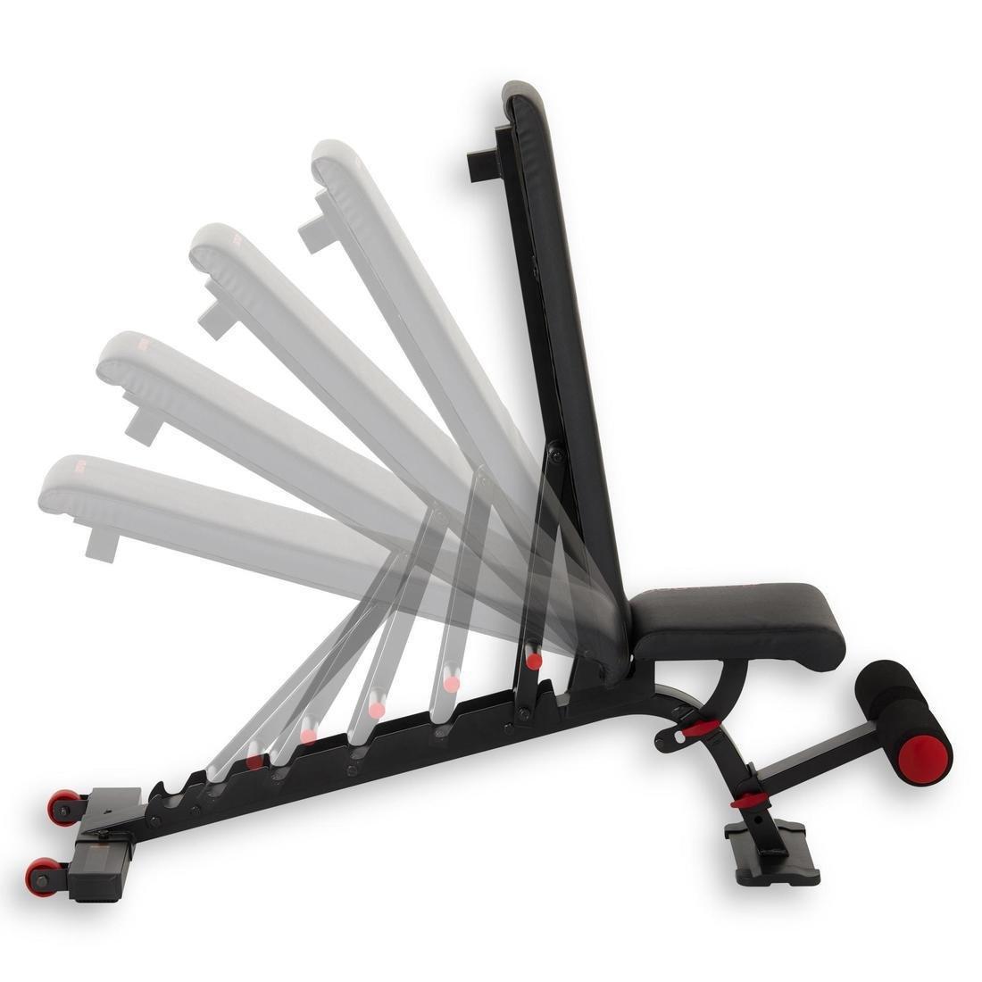 DEFAULT Reinforced Flat/Inclined Weights Bench, No Color, large image number 2