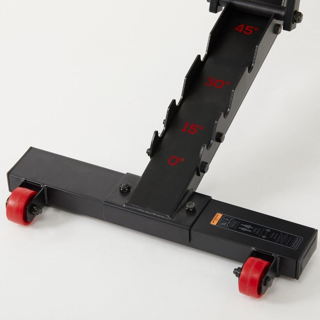 BLACK Reinforced Flat/Inclined Weights Bench, No Color, large image number 5